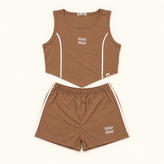 ست تاپ و شلوارک miumiu کرم